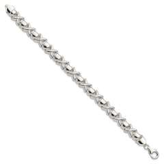 Sterling Silver Polished X and O Bracelet - 2