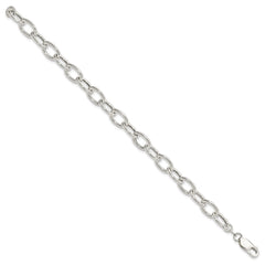 Sterling Silver Open Link Cable 8.50mm Bracelet