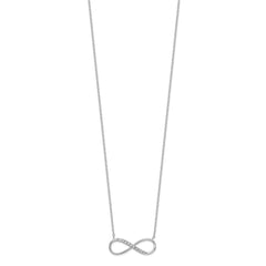 Sterling Silver Rhodium-plated with CZ Infinity w/ 2 IN EXT Necklace - 4