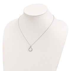 Sterling Silver Rhodium-plated with CZ Infinity w/ 2 IN EXT Necklace - 2