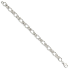 Sterling Silver Polished Fancy Link Bracelet - 4