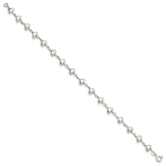 Sterling Silver Polished Heart Link Bracelet - 2