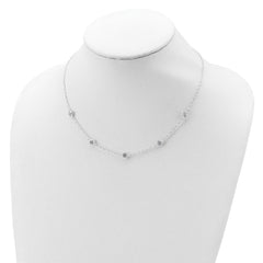 Sterling Silver Polished 5-Station CZ Necklace - 2