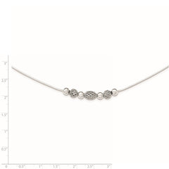 Sterling Silver Rhodium-plated Polished Filigree Bead Necklace