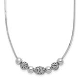 Sterling Silver Rhodium-plated Polished Filigree Bead Necklace