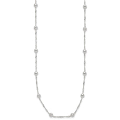 Sterling Silver Polished Beaded 18in Necklace