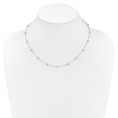 Sterling Silver Polished Beaded 18in Necklace