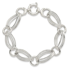 Sterling Silver Polished And Textured Link Bracelet - 2