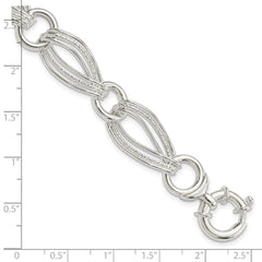 Sterling Silver Polished And Textured Link Bracelet - 2