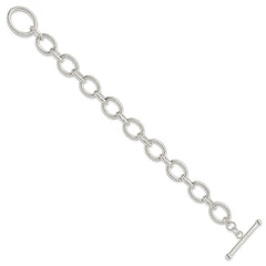 Sterling Silver Polished Fancy Link Bracelet - 21