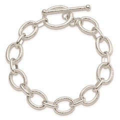 Sterling Silver Polished Fancy Link Bracelet - 21