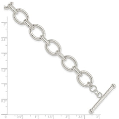 Sterling Silver Polished Fancy Link Bracelet - 21