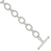 Sterling Silver Polished Fancy Link Bracelet - 21