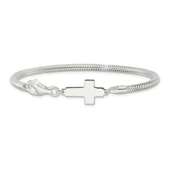 Sterling Silver Sideways Cross Bracelet