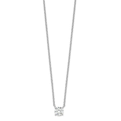 Sterling Silver Rhodium-plated CZ w/1in ext. Necklace