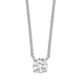 Sterling Silver Rhodium-plated CZ w/1in ext. Necklace