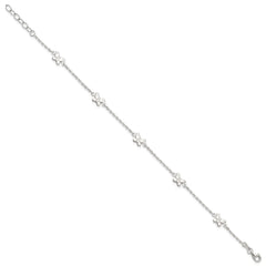 Sterling Silver Butterflies 9 inch Plus 1 inch Extender - Total 10 inch Anklet - 2