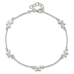 Sterling Silver Butterflies 9 inch Plus 1 inch Extender - Total 10 inch Anklet - 2