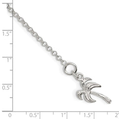 Sterling Silver Palm Tree Anklet - 5