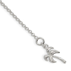 Sterling Silver Palm Tree Anklet - 5