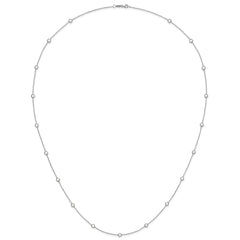 Sterling Silver Rhodium-plated 16-Station CZ Polished Necklace
