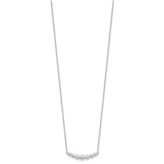 Sterling Silver Garduated CZ 18in Bar Necklace
