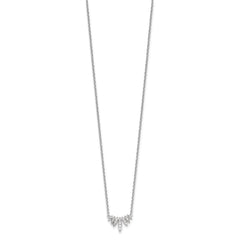 Sterling Silver Rhodium-plated CZ 18in Necklace