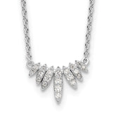 Sterling Silver Rhodium-plated CZ 18in Necklace