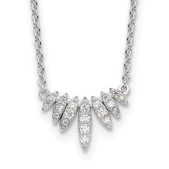 Sterling Silver Rhodium-plated CZ 18in Necklace