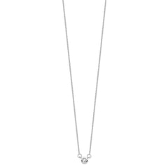 Sterling Silver Rhodium-plated 18in Bezel-set 5mm CZ Necklace