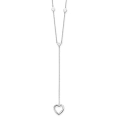 Sterling Silver Rhodium-plated Hearts w/2in ext. Y-Necklace