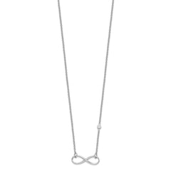 Sterling Silver Rhodium-plated CZ Infinity Knot Necklace