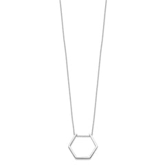 Sterling Silver Rhodium-plated Hexagon Necklace