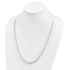 Sterling Silver Graduated Beads Adjustable Necklace