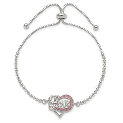 Sterling Silver Glitter Infused Infinity LOVE Adjustable Bracelet
