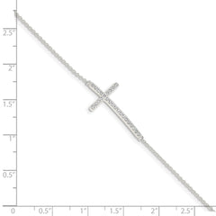 Sterling Silver CZ Cross Bracelet
