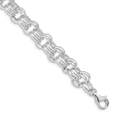 Sterling Silver Polished Double Links Bracelet