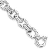 Sterling Silver Rhodium Plated Polished Link Bracelet - 2