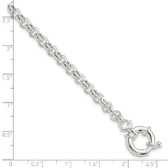 Sterling Silver Polished Rolo Fancy Bracelet