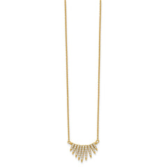 Sterling Silver Gold-tone CZ Necklace