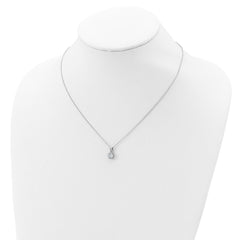Sterling Silver Rhodium-plated Polished CZ Necklace