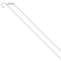 Sterling Silver Polished Adjustable Necklace - 12