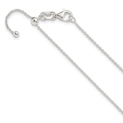 Sterling Silver Polished Adjustable Necklace - 12