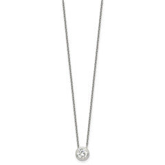 Sterling Silver Bezel 8mm CZ Necklace