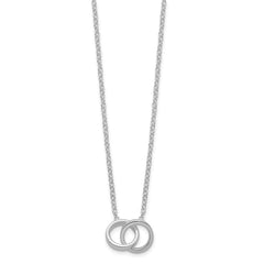 Sterling Silver Polished 2-Rings Necklace