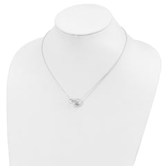 Sterling Silver Polished 2-Rings Necklace