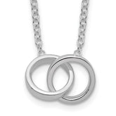 Sterling Silver Polished 2-Rings Necklace