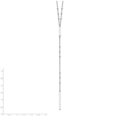 Sterling Silver Rhod-plated Beads/Vertical Bar w/ 1in ext. Y-Necklace