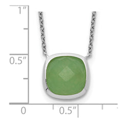 Sterling Silver Green Chalcedony Necklace