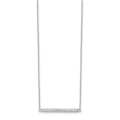 Sterling Silver CZ Bar Necklace - 2